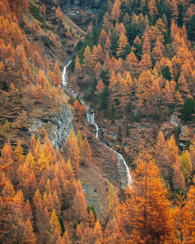 waterfall in the middle of a 