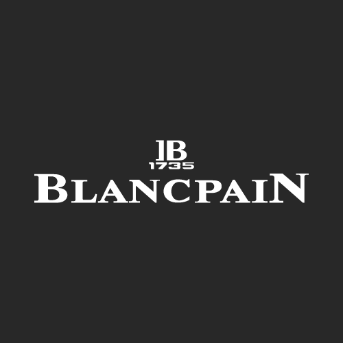 Logo Blancpain présentant « JB 1735 » en texte blanc sur un fond noir.