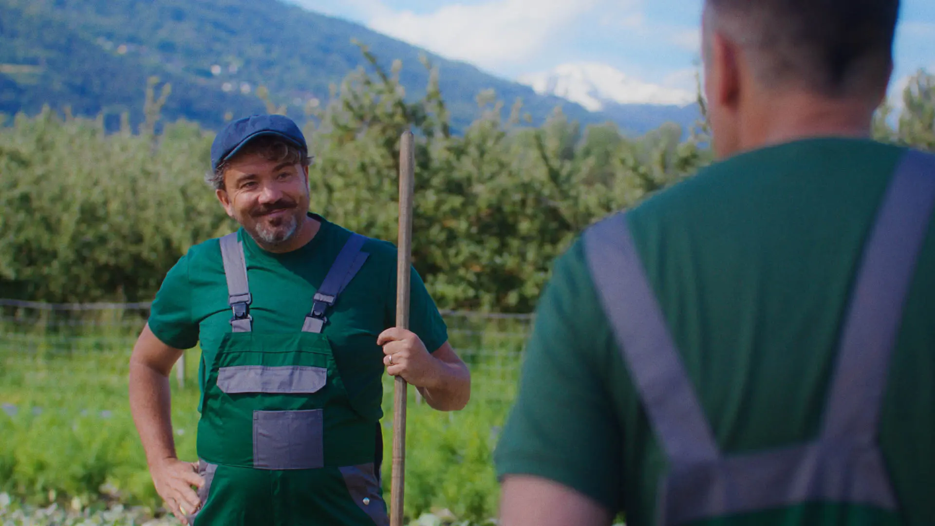 Actor performing in a commercial scene directed by a film production company.