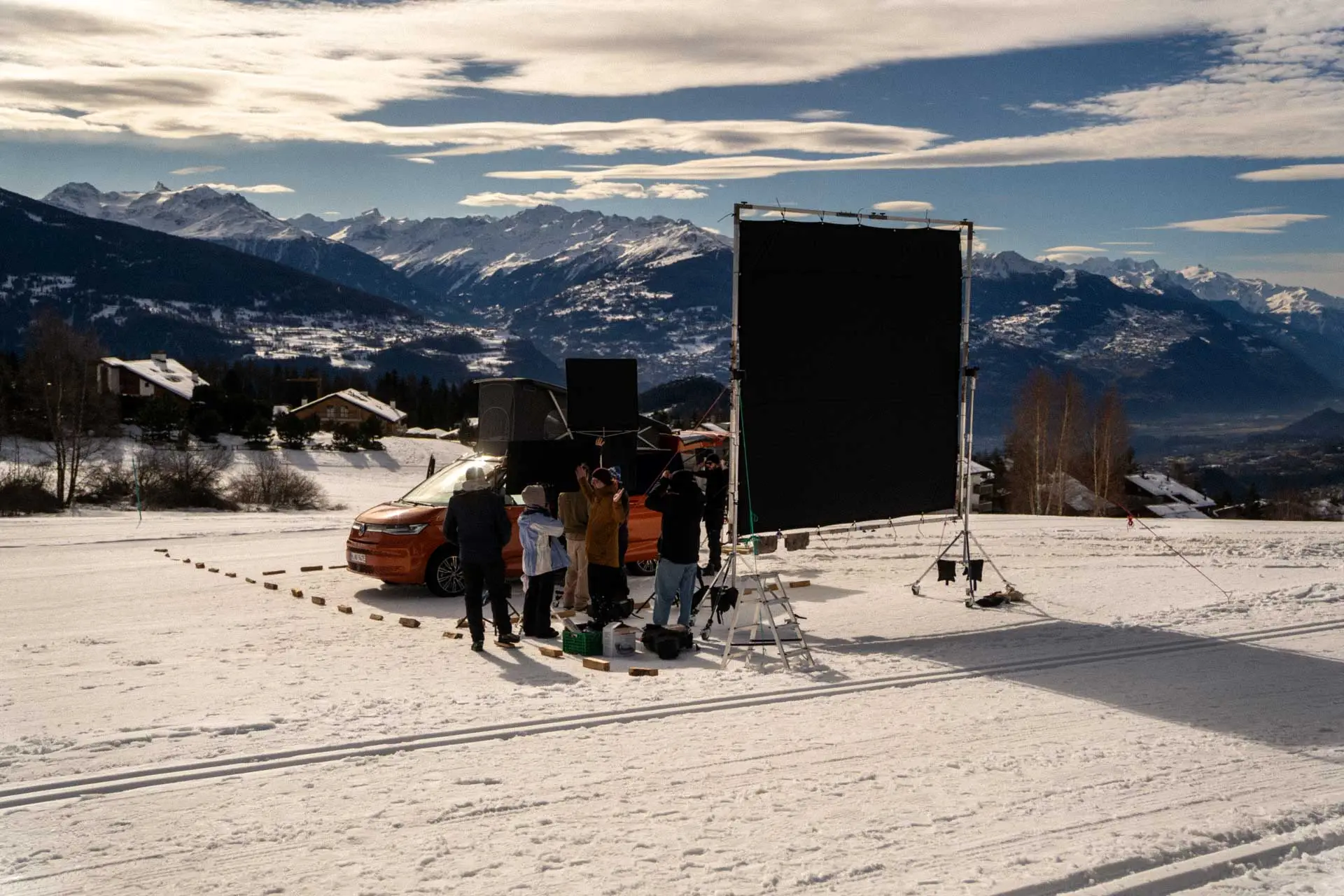 Behind the scenes of a branded content shoot in the Swiss Alps.